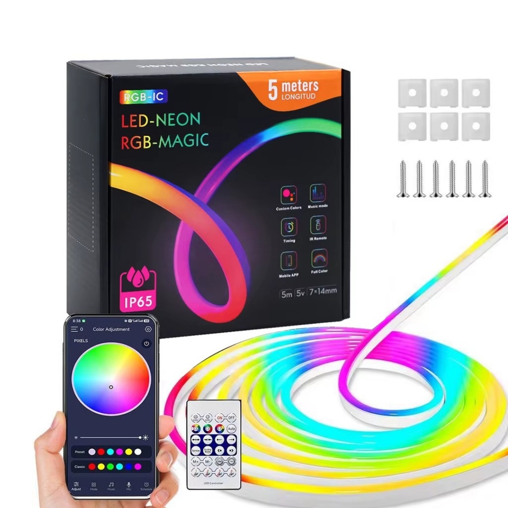 Kit Complet Ruban Flexible 8W/m RGBIC étanche IP65