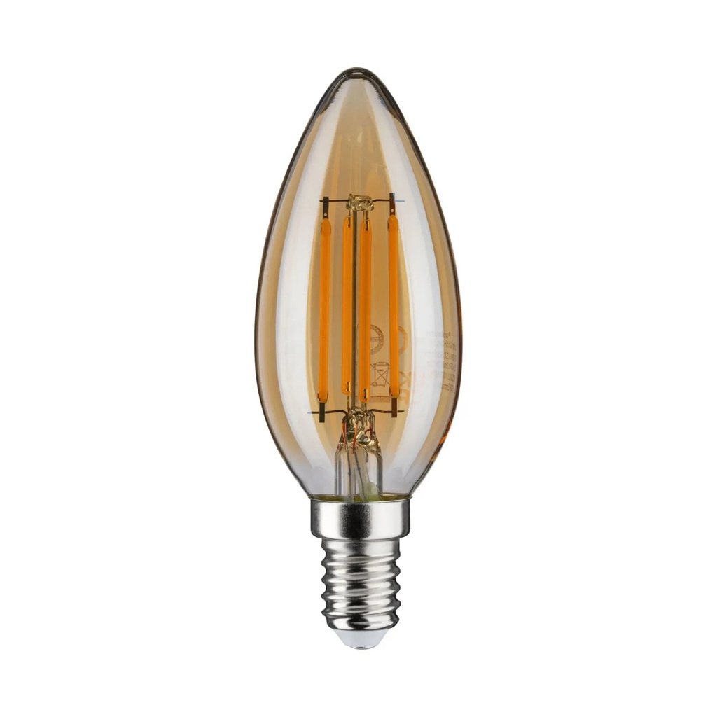Ampoule LED bougie C37 E14 4W Verre ambre Lumière jaune