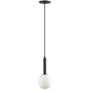 Suspension Tara en metal noir et verre blanc