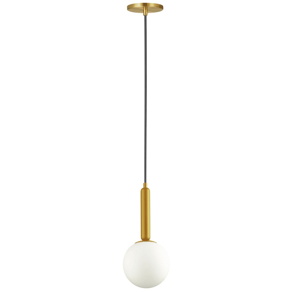 Suspension Tara en metal doré et verre blanc