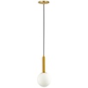 Suspension Tara en metal doré et verre blanc