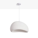 Suspension scandinave wabi sabi en résine texturée blanche Ø50