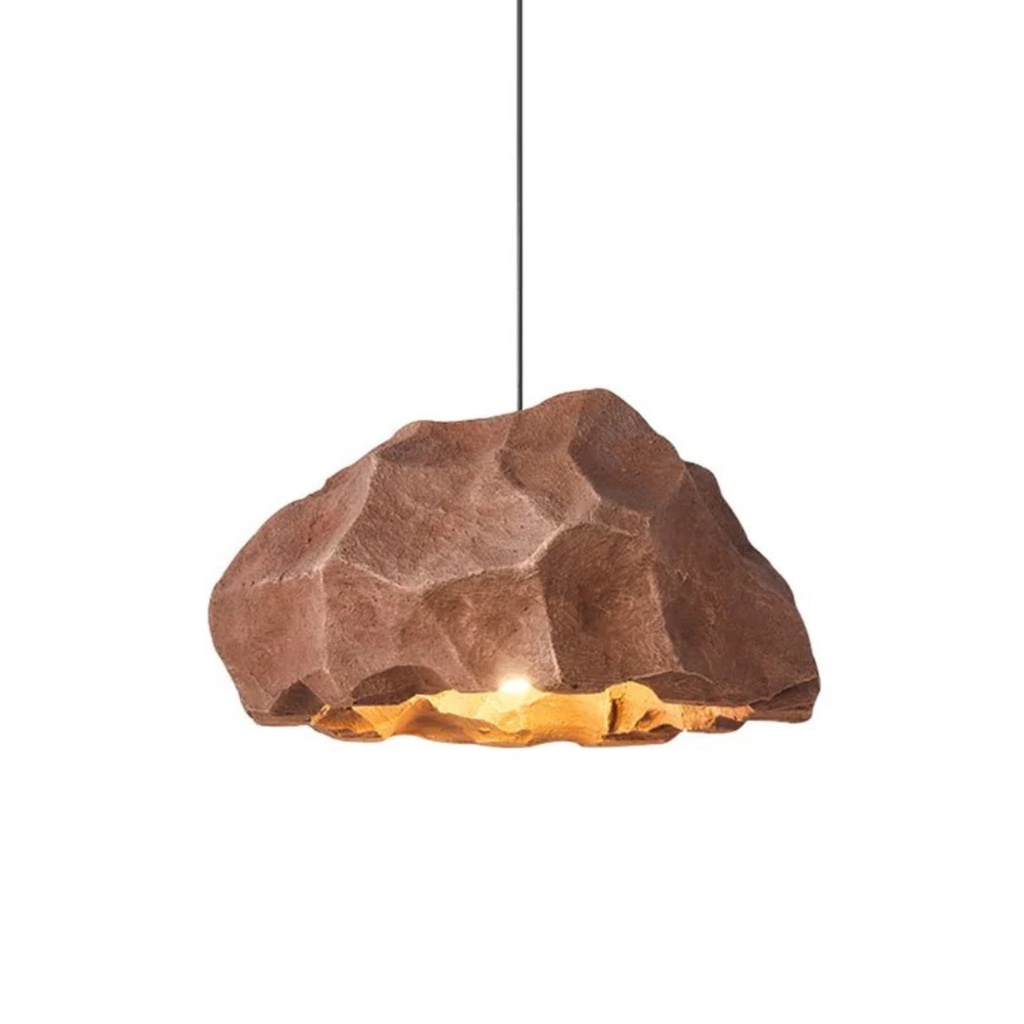 Suspension scandinave Monarch en résine forme de pierre marron