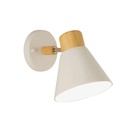 Applique / Spot Roger en métal blanc design bois chic