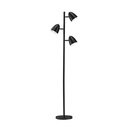 Lampadaire 3 lampes Jacob en métal et abat-jour en métal noir