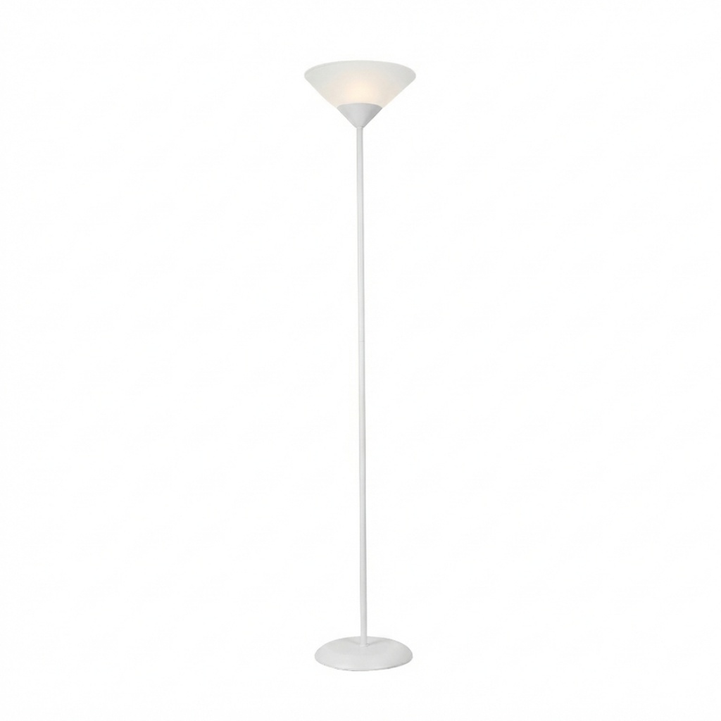 Lampadaire Manade en métal blanc avec vasque plastique