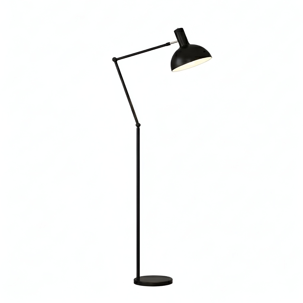 Lampadaire Nordic industriel réglable en métal noir