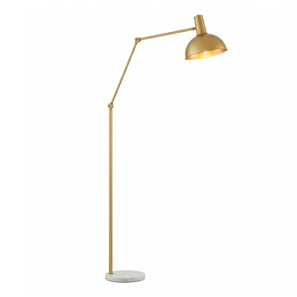 Lampadaire Nordic industriel réglable en métal doré