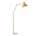 Lampadaire Nordic industriel réglable en métal doré, avec base en marbre