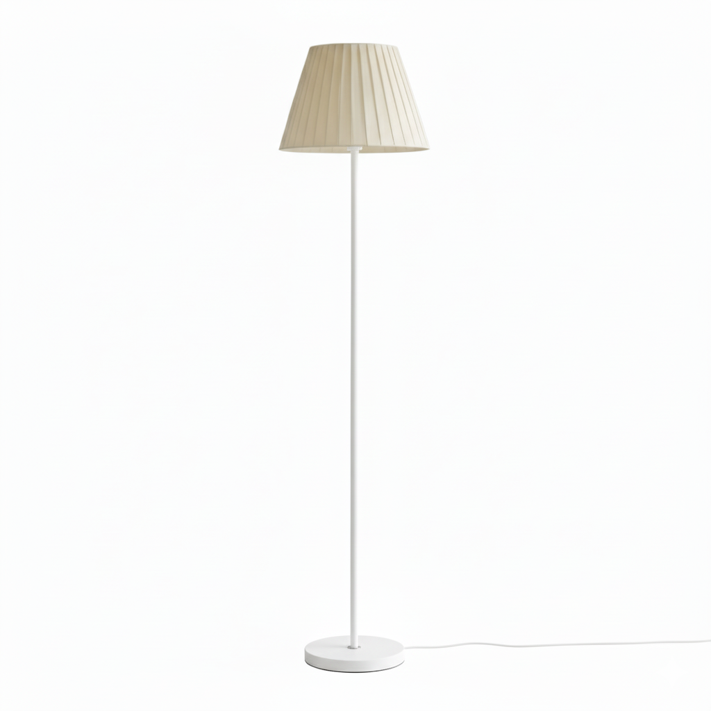 Lampadaire Alice en métal base blanc avec abat-jour impero blanc