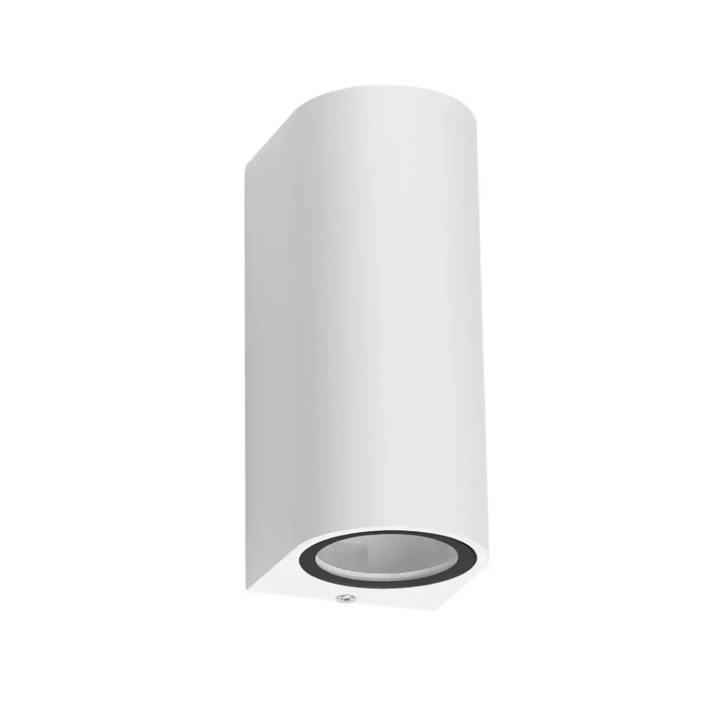 Applique façade 2 lampes en aluminium blanc étanche douille GU10 intégrée IP44