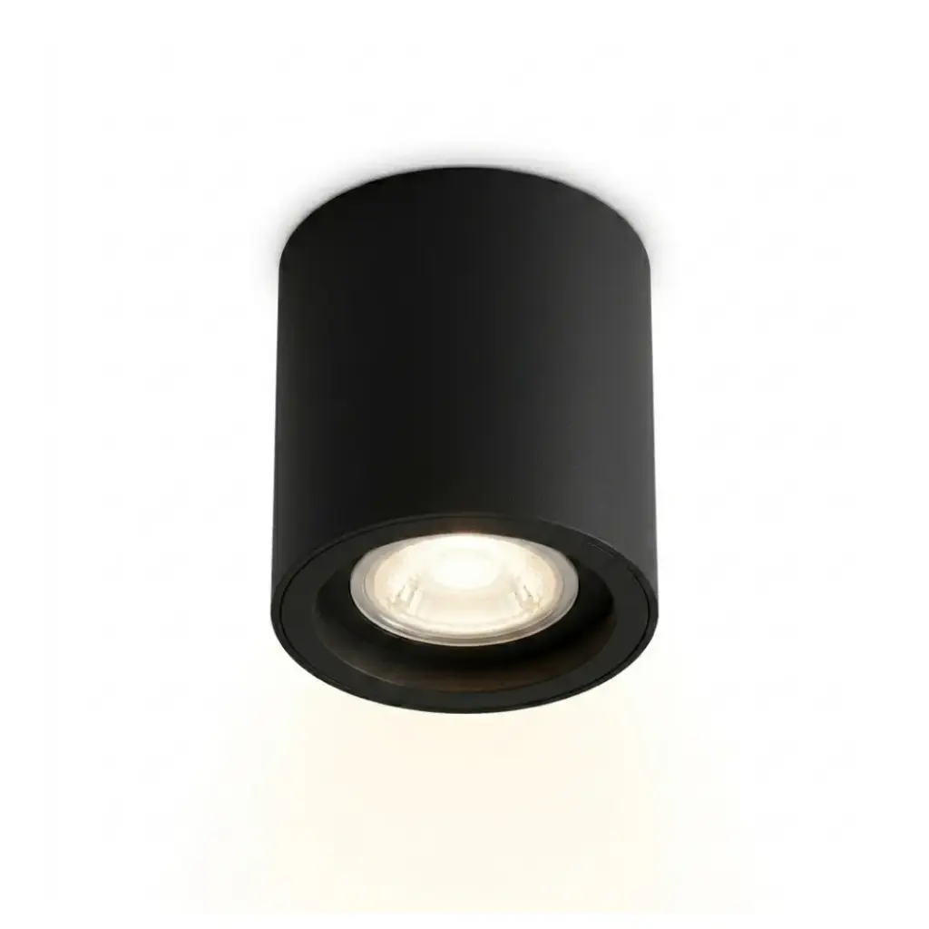 Plafonnier GU10 7W en plastique noir étanche IP44