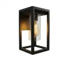 Applique d'extérieur 25W en plastique noir avec abat-jour transparent IP44 