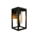 Applique d'extérieur 25W en plastique noir avec abat-jour transparent IP44 