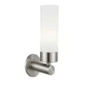 Applique murale Astro base en fer chromé verre dépoli finition nickel brossé IP44