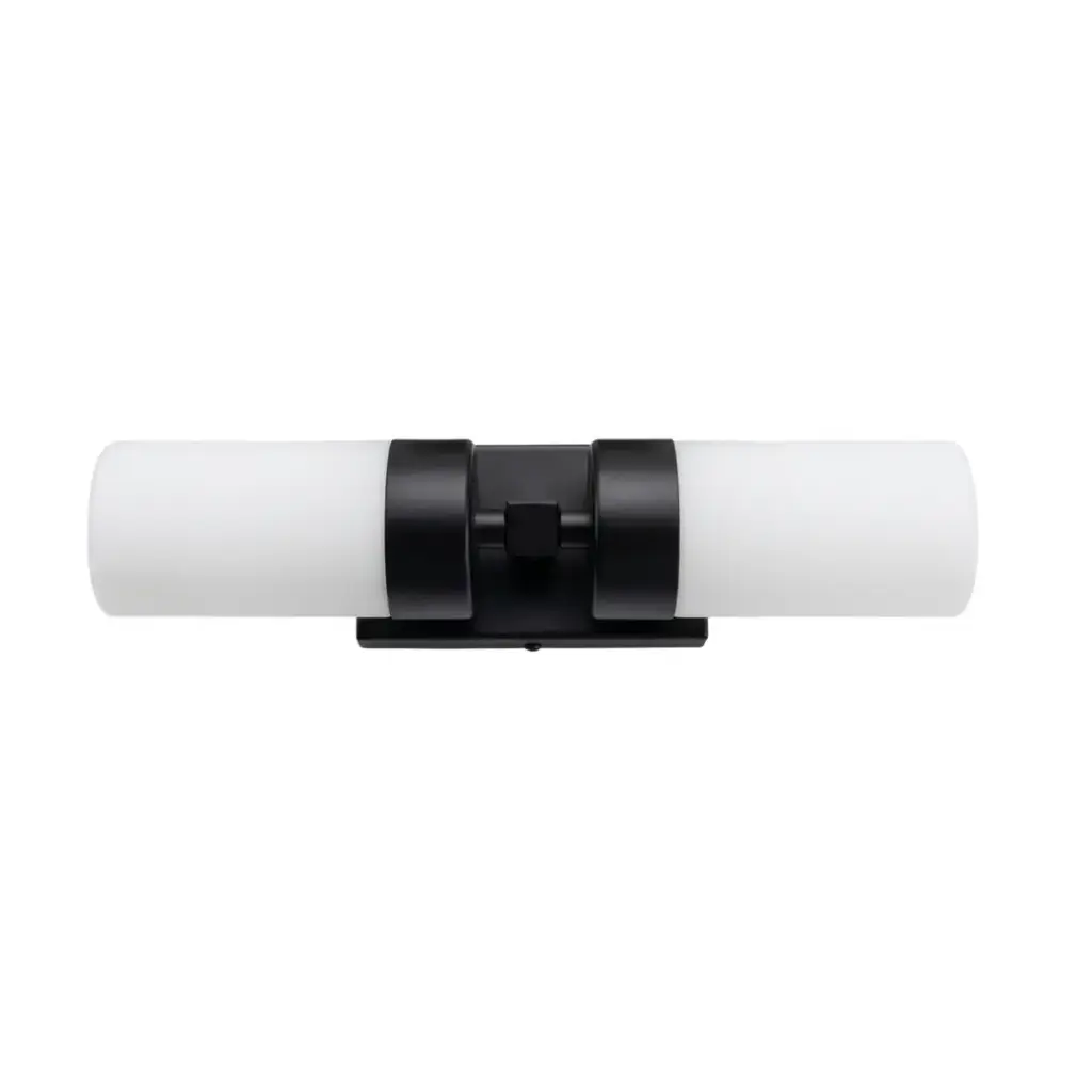 Applique murale salle de bain Astro en fer finition noir mat  et verre IP44 