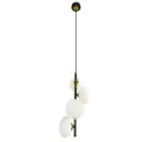 Lustre Lenina 4 lampes en fer finition noir mat avec cuivre or  et verre plat sphérique  