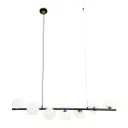 Lustre Lenina 7 lampes en fer finitions noir mat avec cuivre or et verre plat sphérique 