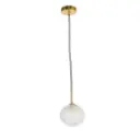 Suspension Carrara en métal base ronde dorée et verre givré