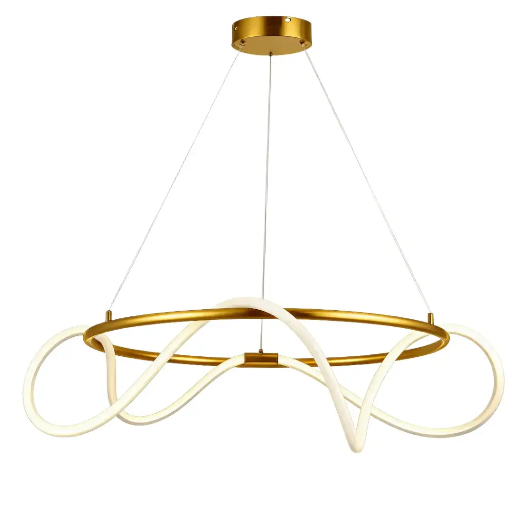 Lustre Comely LED 30W en forme cerceau ,métal finition peinture dorée 