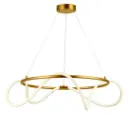 Lustre Comely LED 30W en forme cerceau ,métal finition peinture dorée 