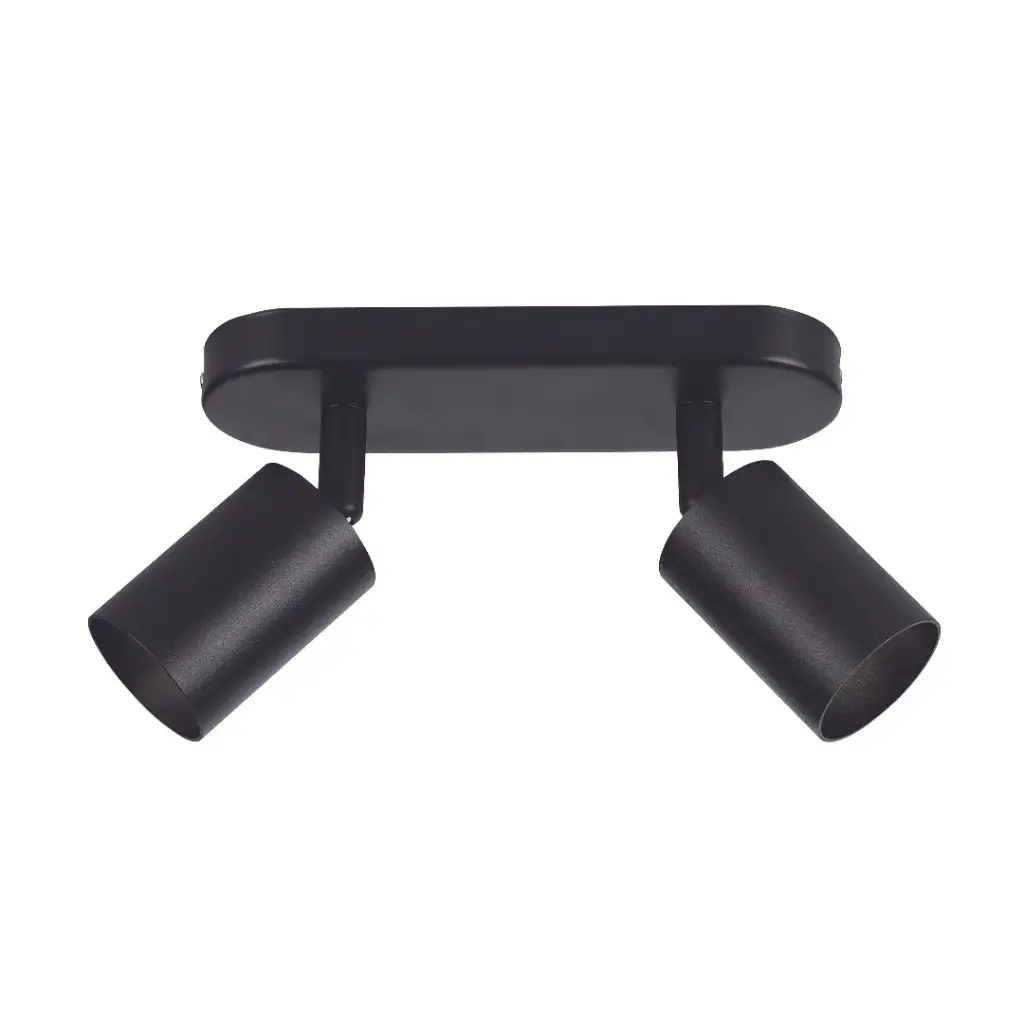 Spot / plafonnier orientable 2 lampes en aluminium noir IP20