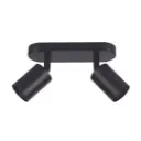 Spot / plafonnier orientable 2 lampes en aluminium noir IP20