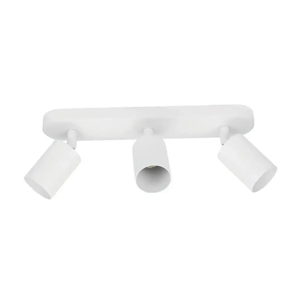 Spot / plafonnier orientable 3 lampes en aluminium blanc IP20