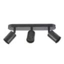 Spot / plafonnier orientable 3 lampes en aluminium noir IP20