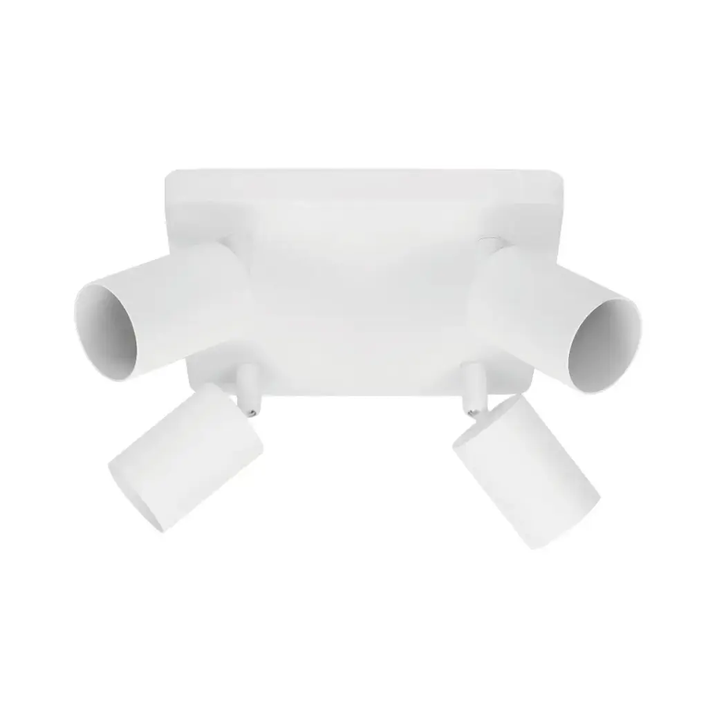 Spot / plafonnier orientable 4 lampes en aluminium blanc IP20