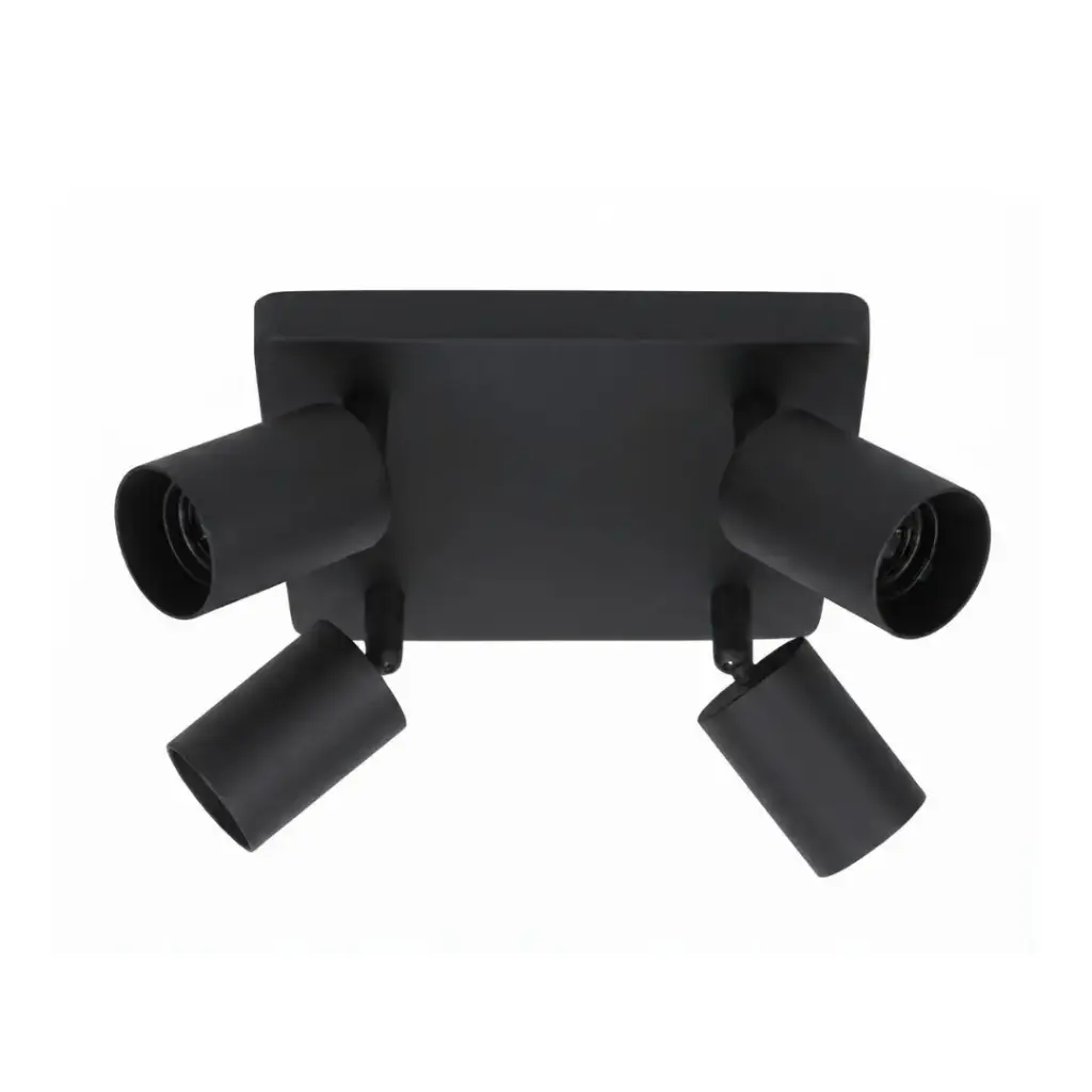 Spot / plafonnier orientable 4 lampes en aluminium noir IP20