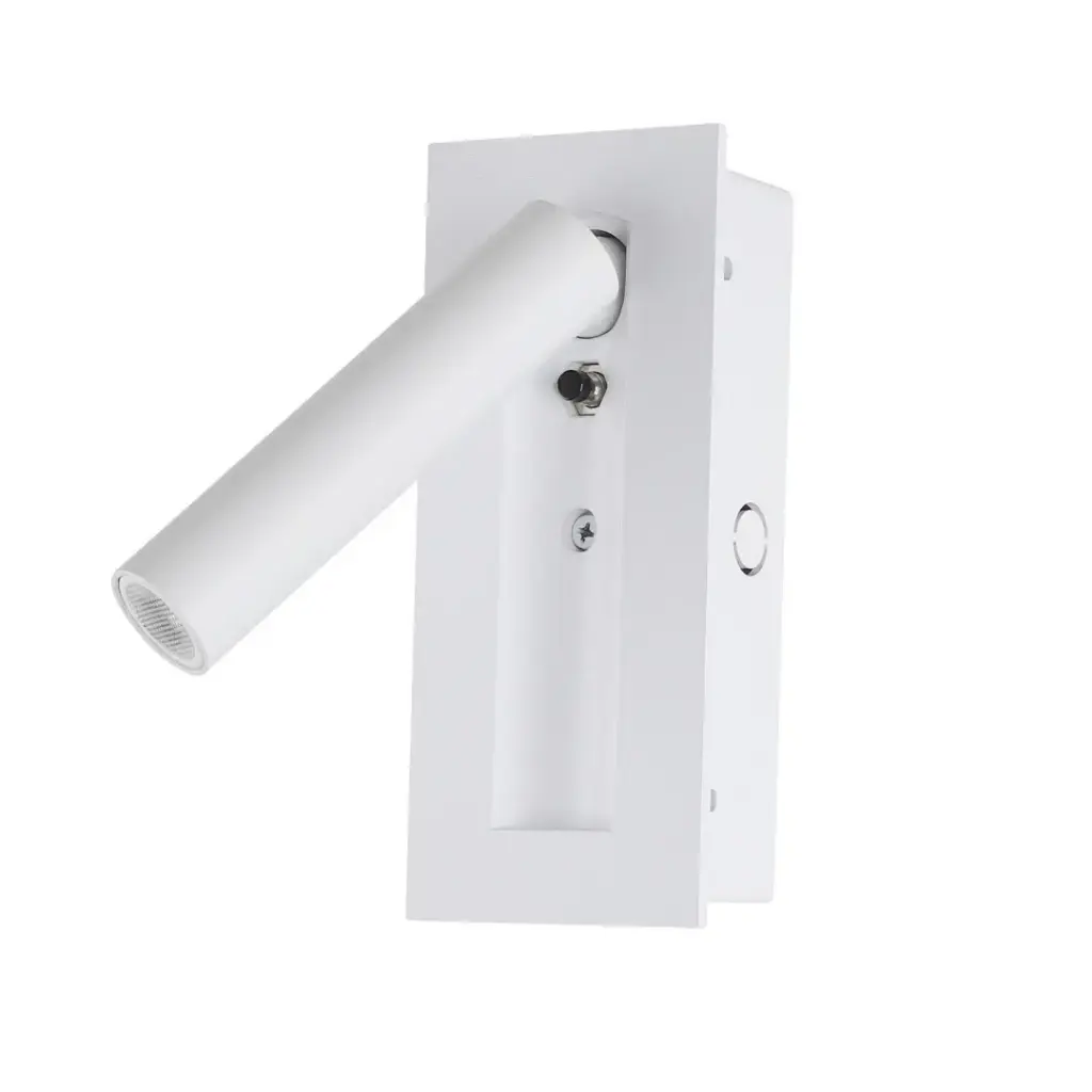 Applique murale LED de chevet 2W en aluminium blanc IP20