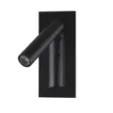 Applique murale LED de chevet 2W en aluminium noir IP20