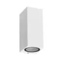 Applique façade carré 2 lampes en aluminium Blanc étanche IP54