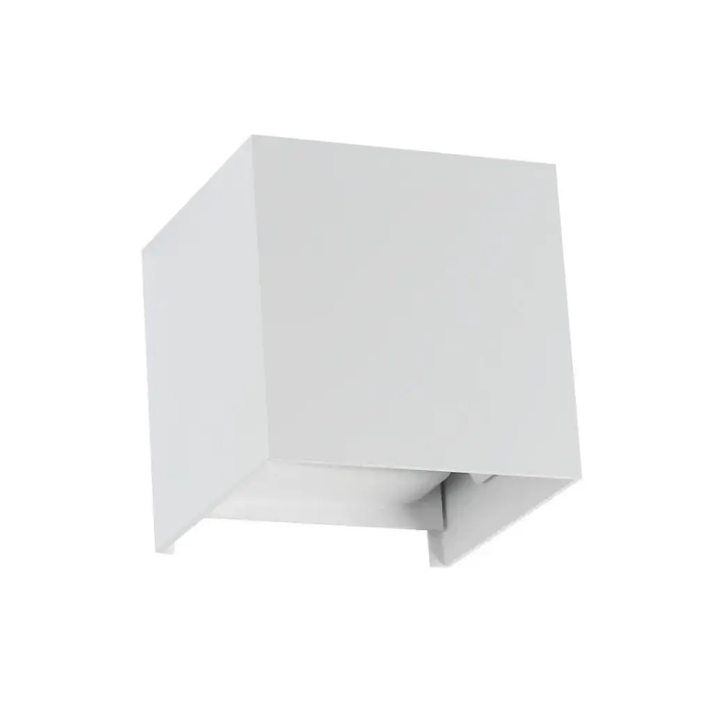 Applique murale LED 6W carré en aluminium blanc étanche IP65, Lumière Jaune