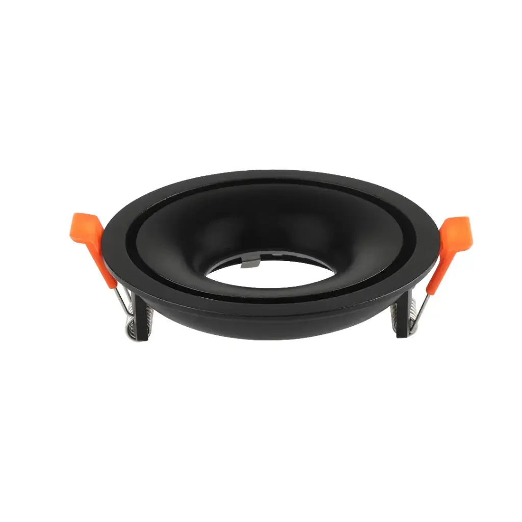 Spot encastré GU10 rond noir Ø9cm 