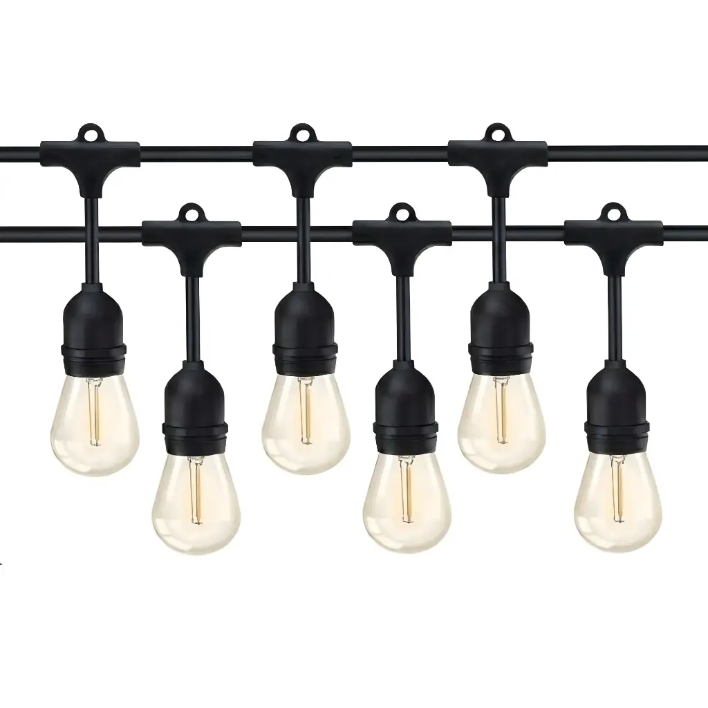 Guirlande extérieur 10 ampoules (incluses) en plastique noir étanche IP65