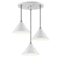 Lustre Incaro 3 lampes avec abat-jour en métal intérieur blanc 