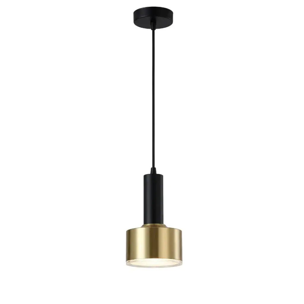 Suspension de style bar Holly en métal noir et laiton chic 