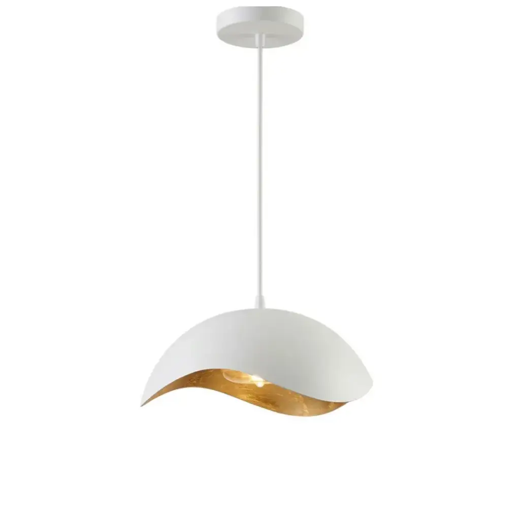 Suspension LED Solene en métal blanc forme de dôme nordique ondulé 