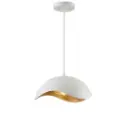 Suspension LED Solene en métal blanc forme de dôme nordique ondulé 