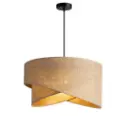 Suspension Vita en jute et abat-jours doubles croisés beige