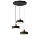 Lustre 3 lampes LED Kuly en métal noir dorée  