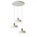 Lustre 3 lampes LED Kuly en métal blanc dorée  