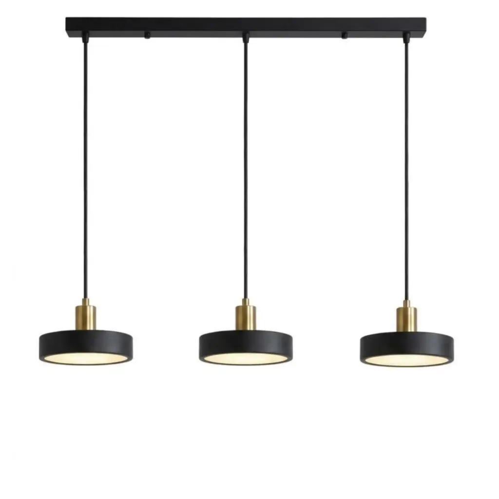 Lustre 3 lampes LED Kuly en métal minimaliste noir 