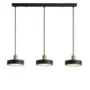 Lustre 3 lampes LED Kuly en métal minimaliste noir 