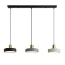 Lustre 3 lampes LED Kuly en métal minimaliste noir gris blanc 