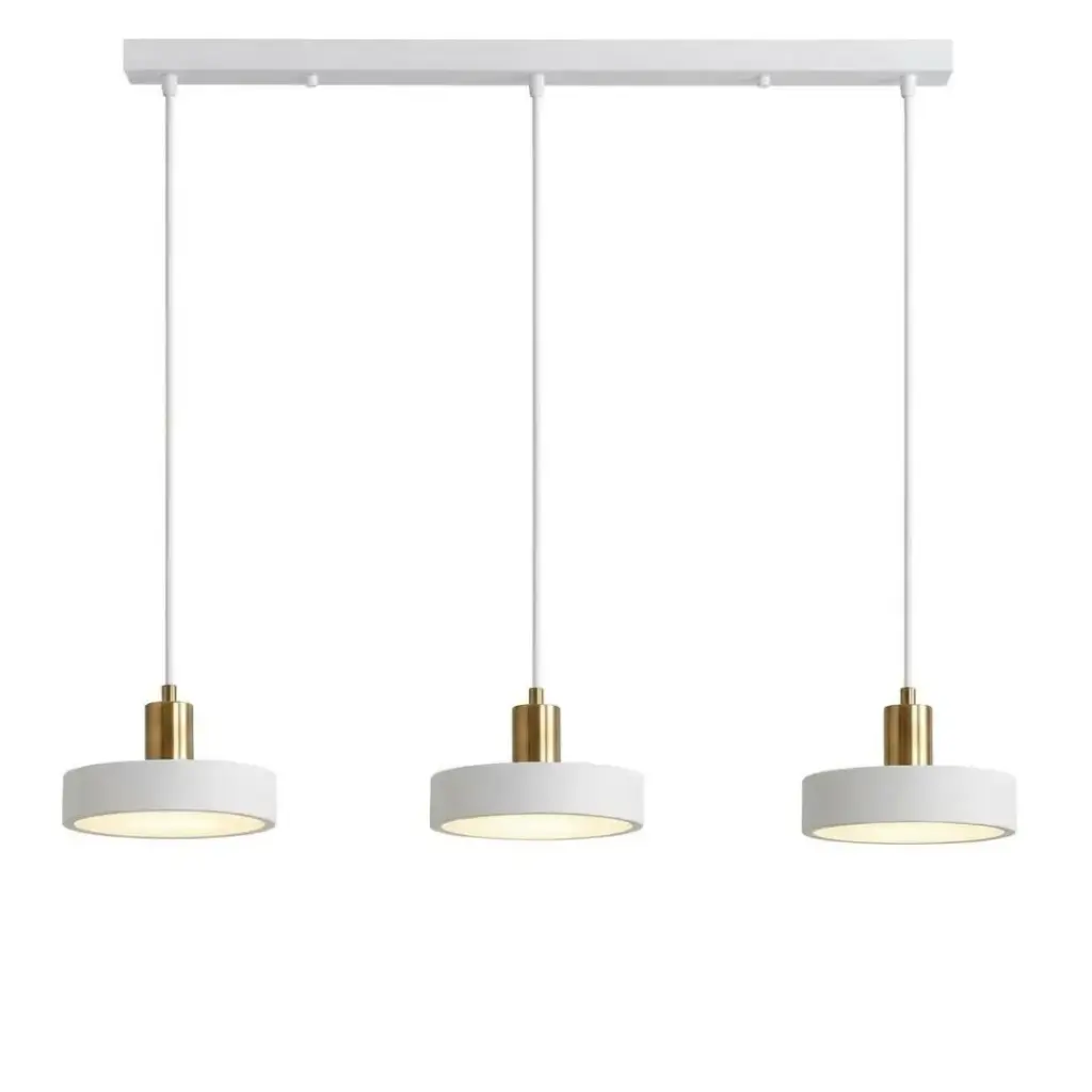Lustre 3 lampes LED Kuly en métal minimaliste blanc 