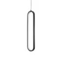 Suspension LED en métal base noir et abat-jour allongé verre opalin 