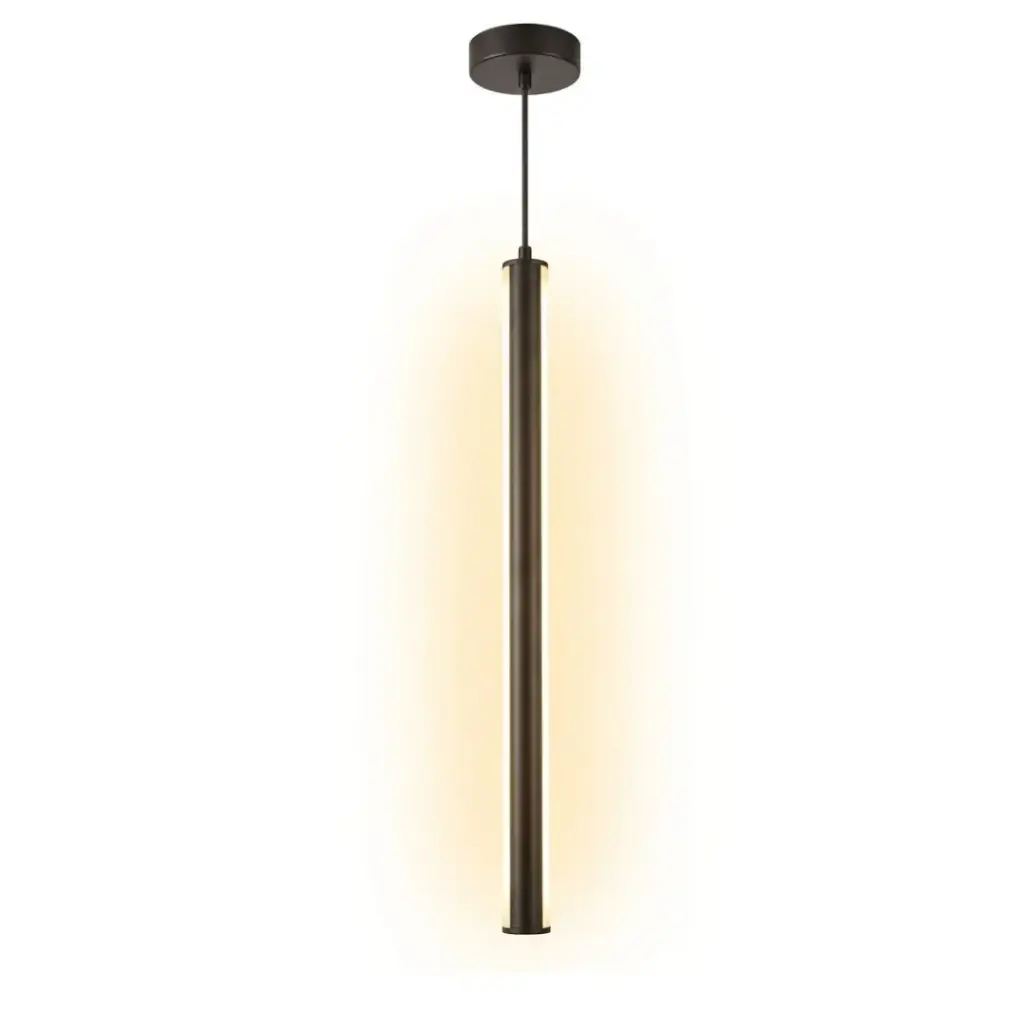 suspension LED Line design fin en aluminium noir 